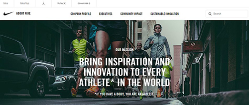 Nike for their unique and inspiring - Building A Brand Online