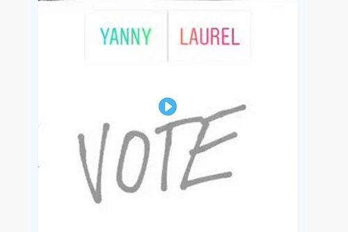 Screenshot of an Instagram vote
