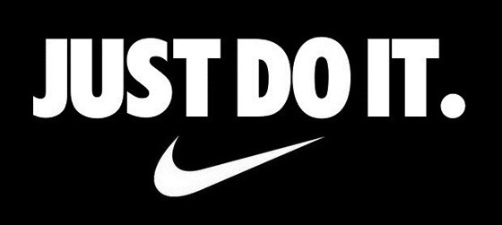 Just do it Nike slogan with swoosh