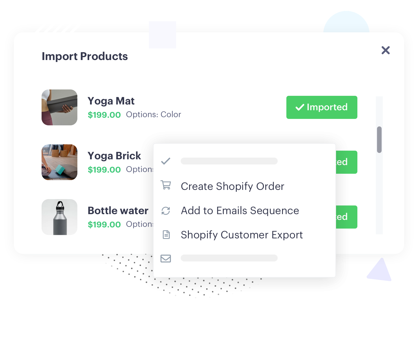 influencer software import product from shopify