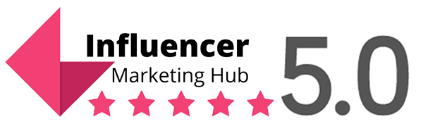 Influencer Marketing Hub 5.0 with icon and five stars