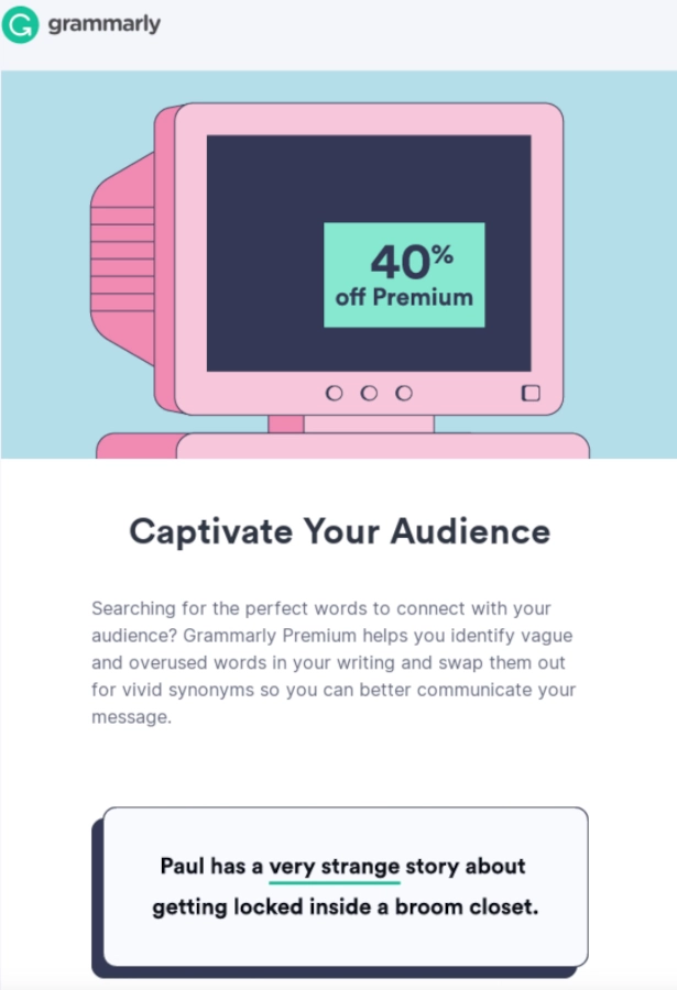 Grammarly email marketing trends example