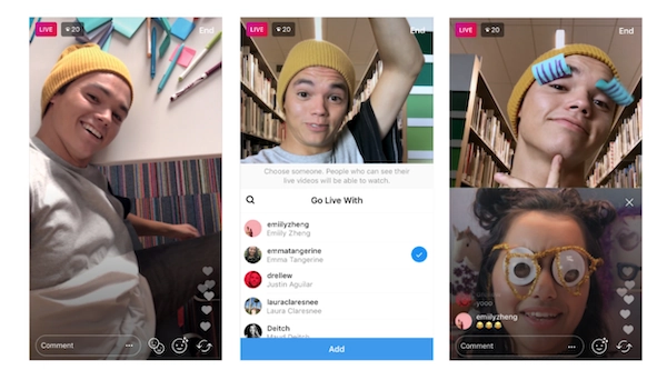 Screenshot of an Instagram Live session