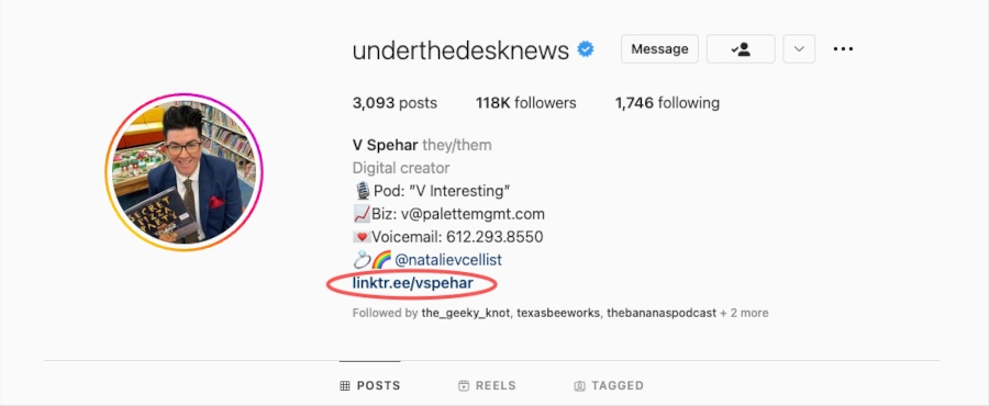 Screenshot of Underthedesknews Instagram