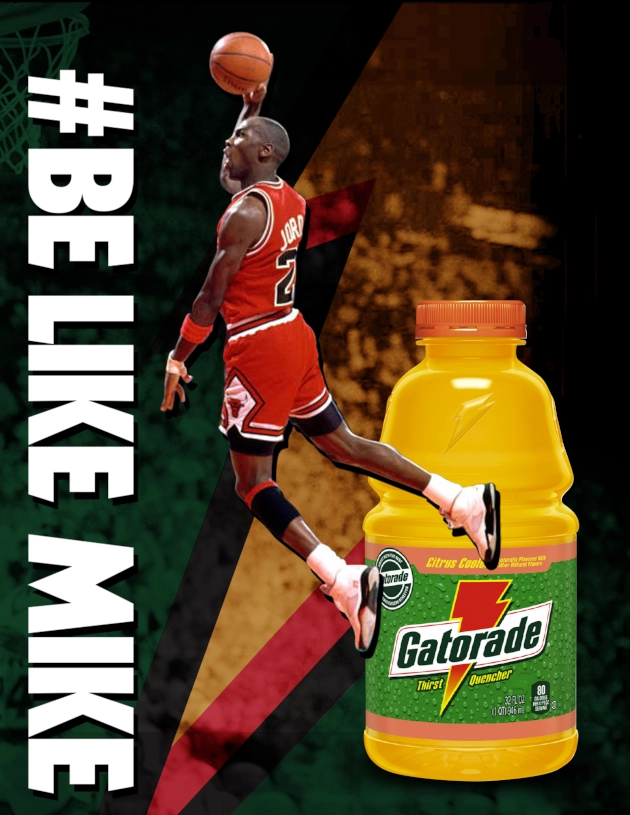 Be Like Mike Gatorade Ad showing Michael Jordan, one of the most famous influencers of color