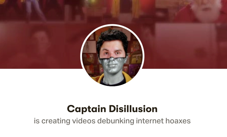 Screenshot of Captain Disillusion homepage