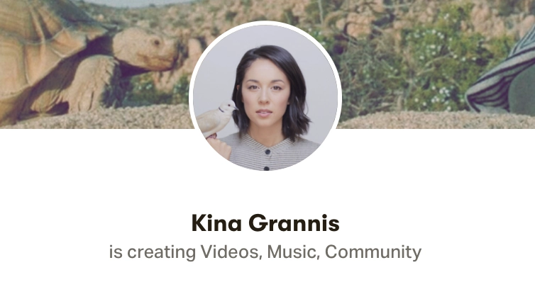 Screenshot of Kina Grannis' homepage