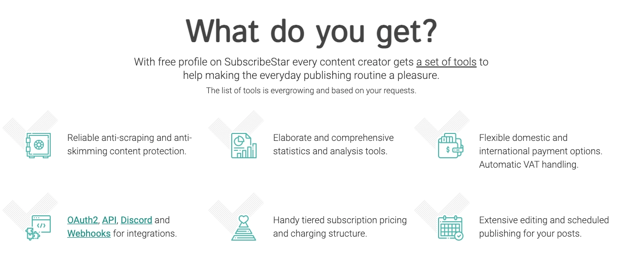 Screenshot of SubscribeStar homepage