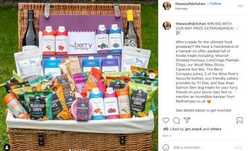 Screenshot of thewoolfskitchen May giveaway basket