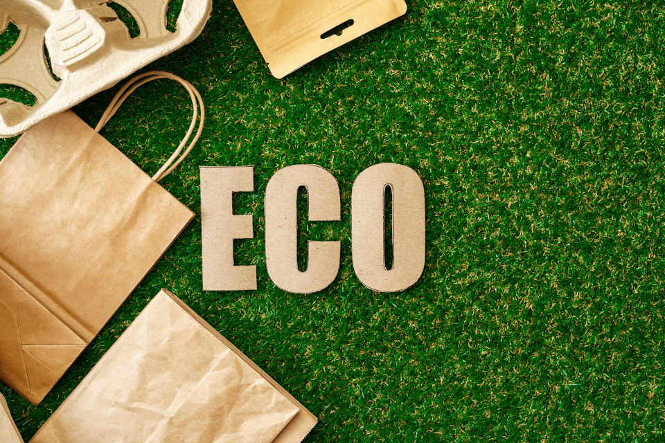 The word "eco" next to paper products