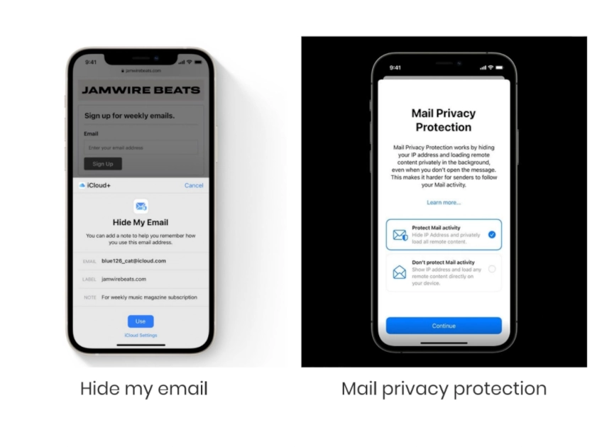Screenshot of email privacy protection notifications on iphone after recent iOS updates
