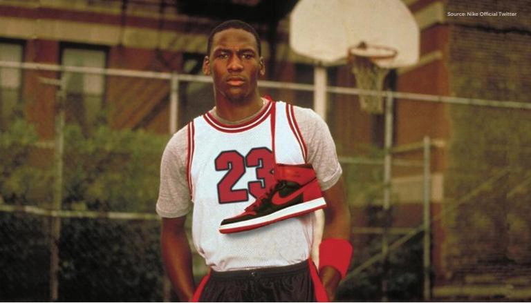 Michael Jordan in a Nike commercial