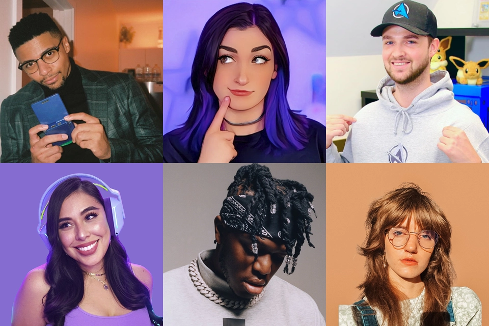 6 headshots of mobile gaming influencers