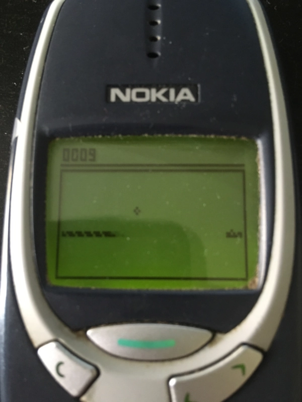 Nokia phone with Snake game in progress