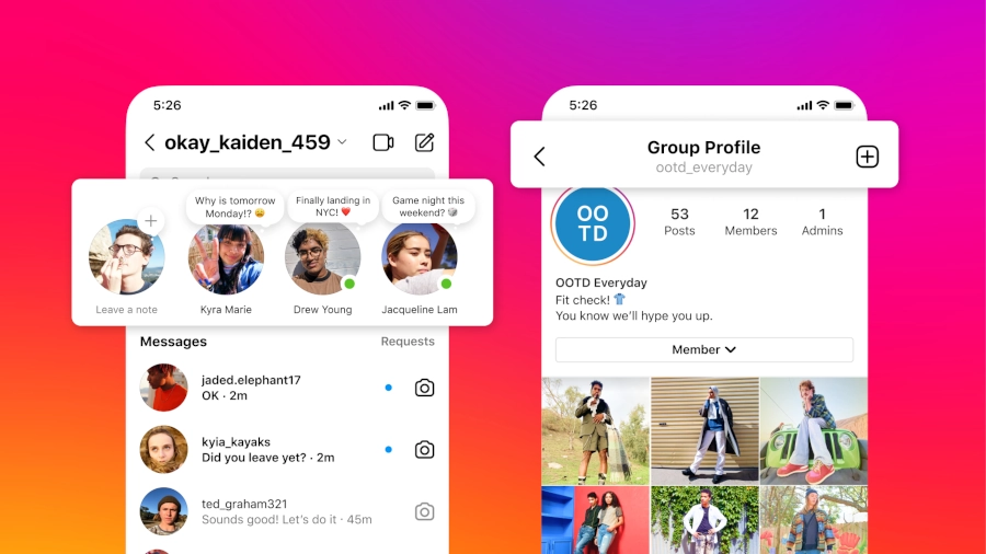 Examples of Instagram notes