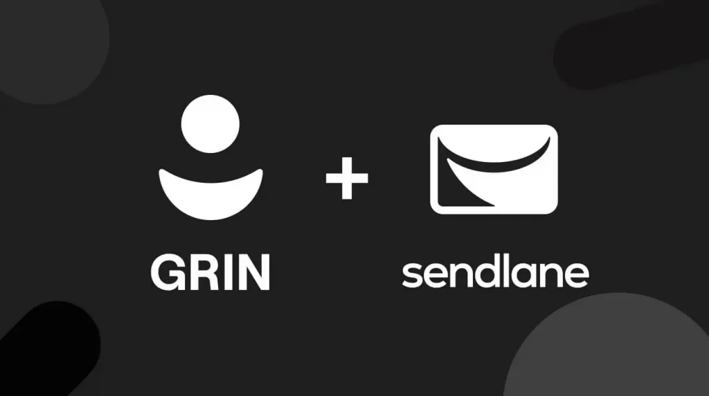 GRIN + Sendlane icons on a black background