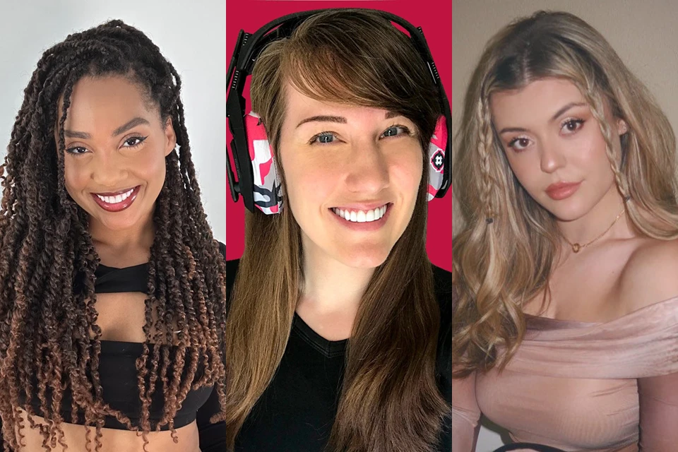 Three female Twitch streamer photos