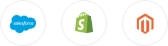 Salesforce, Shopify, & Magento icons