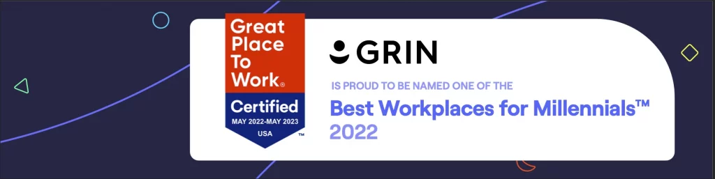 Great Places to Work Best Workplaces for Millennials TM 2022 banner
