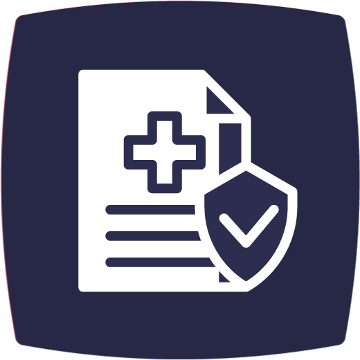 medical document and shield icon