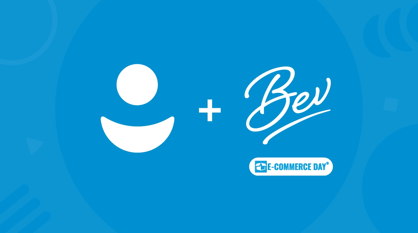 GRIN + Bev logos on blue background