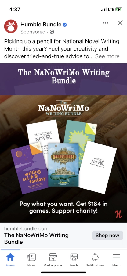 Example of Humble Bundle remarketing ad
