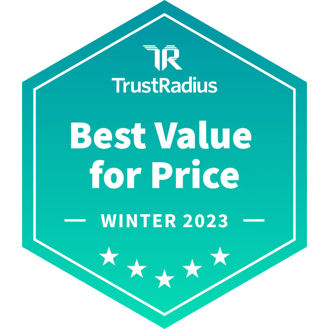 TrustRadius Best Value for Price Winter 2023 badge