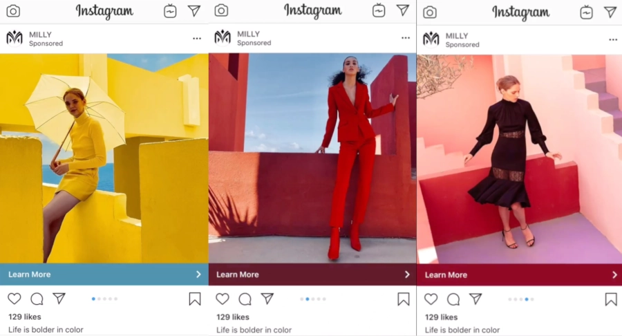 Milly Instagram ads examples