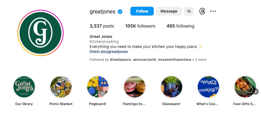 Screenshot of greatjones Instagram
