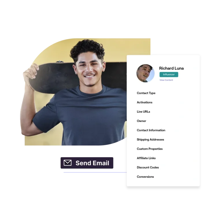stylized image of a creator in an influencer relationship management software profile