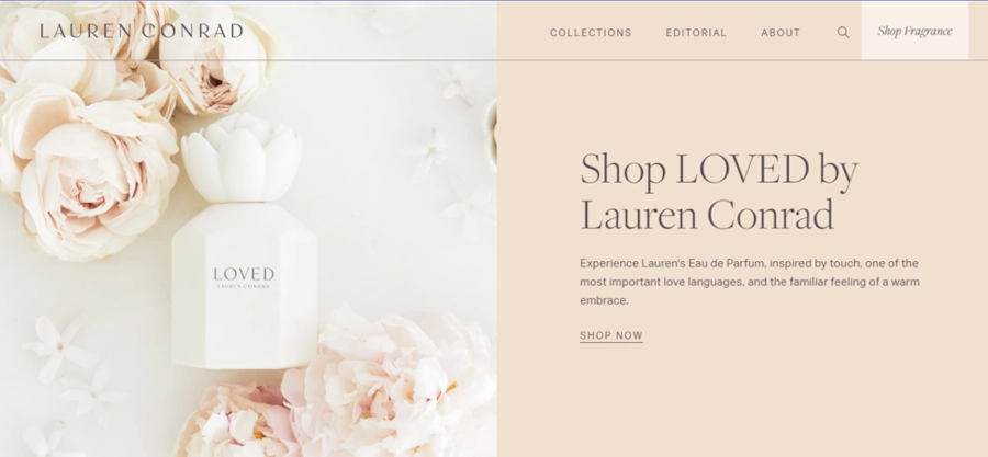 Screenshot of Lauren Conrad site