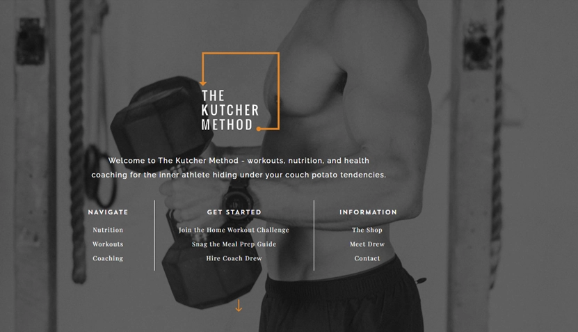 Screenshot of The Kutcher Method desktop site