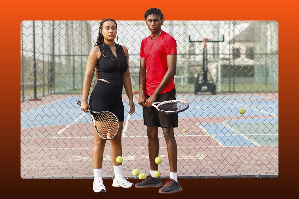 Two tennis influencers representing sports marketing ideas