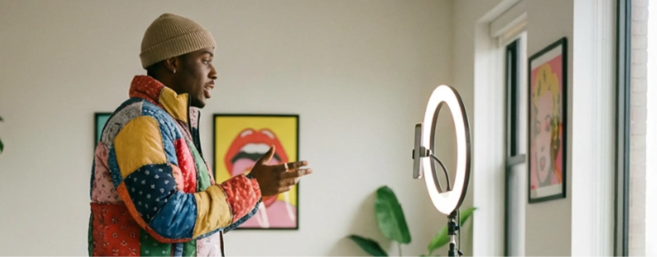 Creator with ring light